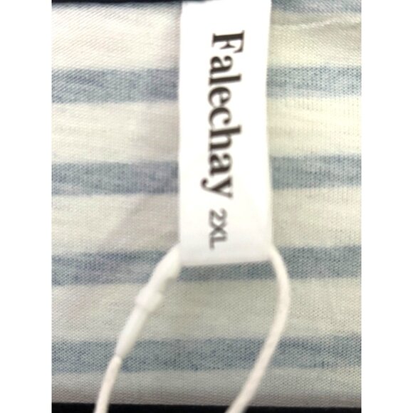 Falechay Womens 2XL Striped Top With Puff Sleeves & Button Detail - Picture 3 of 12